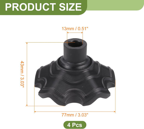 4Pcs 0.51 Inch uxcell Camping Chair Feet, Plastic Furniture Leg Covers for Legs, Anti-Sinking Frog Feet for Outdoor
