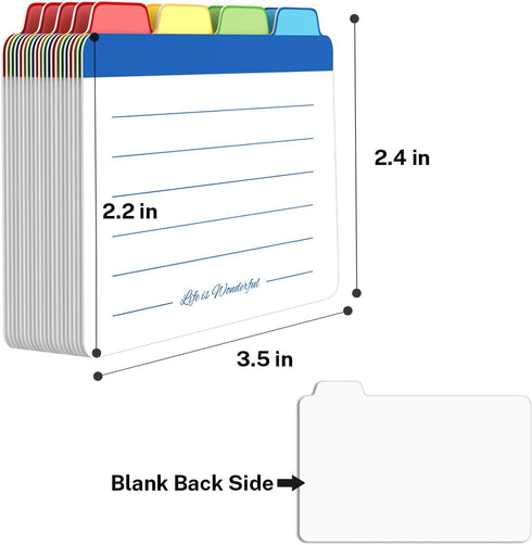Neando 2x3.5 inches, 1/4 400gsm 20 Counts Business Cards Dividers the Blank Name Cards Guide, Cut Tabbed Note Cards