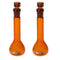 ALWSCI 20 ML Volumetric Measuring Flask Set, 2 PCS, Amber Glass Stopper, Graduated ASTM Class A Borosilicate Glass