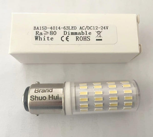 B15 B15D 12V-24V Light Bulb, 5W Cool White 6000K, Pack of 2