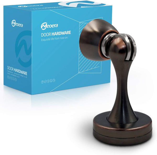 Neoera Magnetic Door Stop, Oil Rubbed Bronze Color, Heavy Duty Door Catch for Various Door Types (4-Pack)