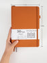 Thick College Ruled Notebook - 366 Numbered Pages, A5 Journals for Writing with 100GSM Lined Paper, Hardcover Leather