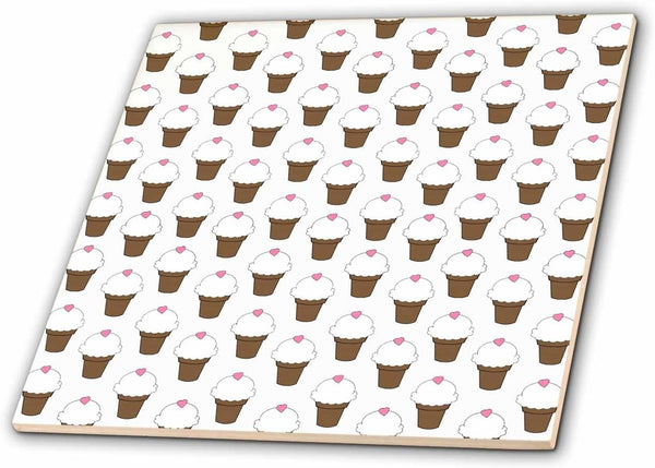 3dRose Vanilla Ice Cream Cones 12 Inch Ceramic Tile
