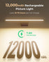 3 5 12000mAh (Black,1 Pack) Picture Light for Wall Rechargeable Art Light with Remote, Colors & Brightness Levels