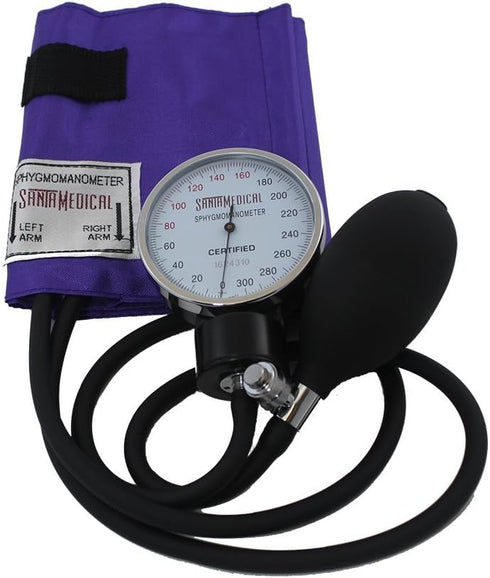 Santamedical Adult Deluxe Aneroid Sphygmomanometer with Stethoscope - Blood Pressure Cuff Durable and Carrying Case