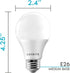 A19 Bulb 75W 1100 3500K Dimmable Bulbs 11W, E26 (4 Pack) LUXRITE LED Equivalent, Lumens, Natural White, Standard LED
