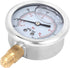 Heayzoki Oil Filled Pressure Gauge, 1/4 BSP Lower Mount, Stainless Steel Liquid Filled, -1-10 bar, Dual Scale