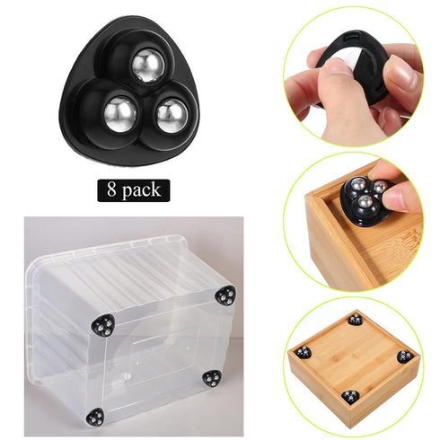 Wopanxye 8 Pack 360 Self Adhesive Castor Wheels, Small Ball Casters Wheel, Swivel Mini Roller Stick-on Pulley Sticky