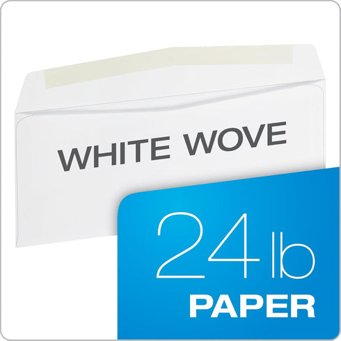 Quality Park #10 Envelopes, Letter Size White Mailing Envelopes, 500/Box, 4-1/8x9-1/2 Inch, Gummed Closure