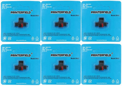 IR-40T (6 Pack) Compatible Calculator Printer Ribbons, Black & Red Ink Roller