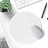 Hsurbtra Premium-Textured Small Round Mouse Pad, 8.7 x 8.7 Inch White, Anti-Slip Waterproof Rubber Mat for Office
