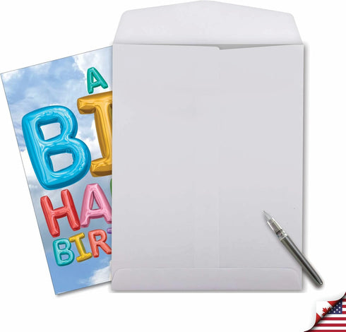 NobleWorks - 1 Jumbo Happy Birthday Greeting Card - 8.5 x 11 Inch - Group Celebration, Appreciation Stationery