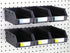Pegboard Bins 6 Pack Black Extra Large - Hooks to Any Peg