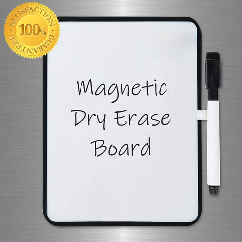 PTY 6" x 8" Magnetic Dry Erase Board with Marker and 2 Magnets - Mini Whiteboard for School Locker, Fridge, Office, Home