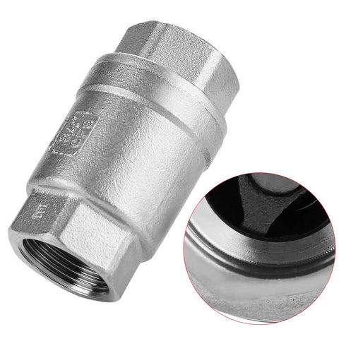 In-line Check Valve, 3/4" Female Thread Stainless Steel Vertical Valve WOG 1000