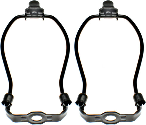 6 Inch Lamp Shade Harp Holder, OZXNO 2-Pack Heavy Duty Horn Frame Bracket with Light Base for Table/Floor Lamps (Black)