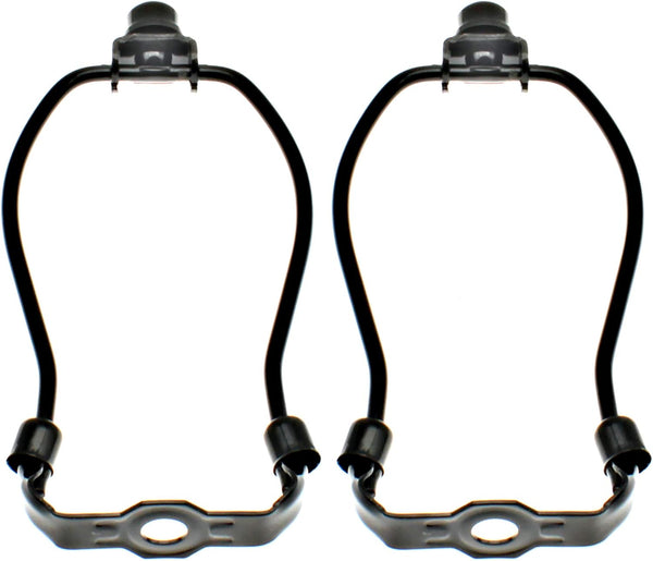 6 Inch Lamp Shade Harp Holder, OZXNO 2-Pack Heavy Duty Horn Frame Bracket with Light Base for Table/Floor Lamps (Black)
