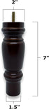 Direct Furniture Precious Wood Design 7 Inch Set 4 Height Furniture Sofa Legs, Walnut Wood Finish, Solid Wood