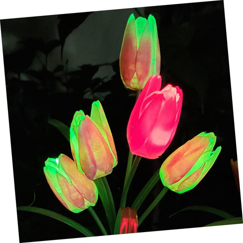 Tulip Lawn Lamp Outside Solar Lights, Outdoor Lawn Light Garden Stake Light, Solar Powered Lights for Outdoor Lawn