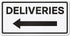 Deliveries with Left Arrow Sign, 12" x 6" Aluminum Delivery Sign for Home, Office, Commercial Buildings