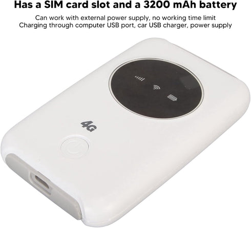 4G 300Mbps 5G 10 3200MAh EBTOOLS LTE USB Modem, Unlocked Mobile Router with Users, Travel Portable Hotspot Built