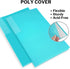 Dunwell 11x17 Portfolio Binder Folder, Aqua, Vertical, with Plastic Sleeves and Poly Cover