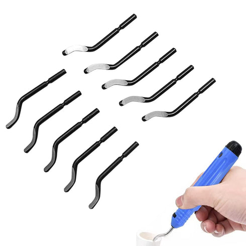 Deburring Blades Set of 10 Pcs BS1010, High Speed Steel Precision Edge Burr Removal Tool for Metal, Plastic