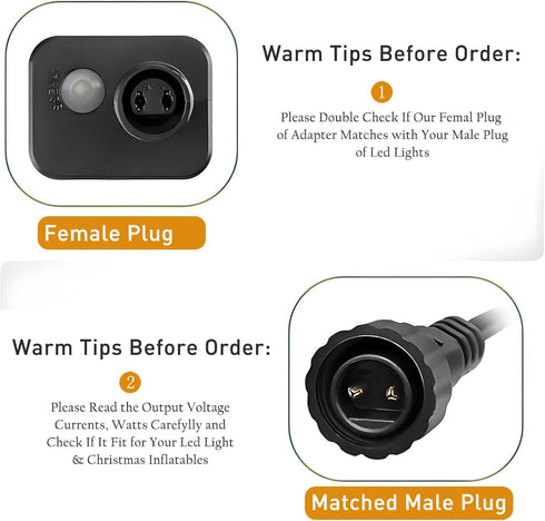 yowin 30V 6W 2 120VAC 60hz 6h 8 2 Bulb Class Power Supply LED Controller, Outdoor Fairy Lights Adapter with Timer