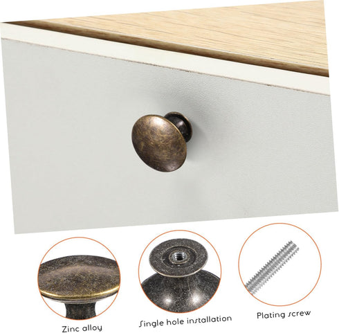 24 Luxshiny Pcs Vintage Bronze Mushroom Shape Cabinet Door Knobs with Screws Antique Dresser Drawer Pulls for Wardrobe