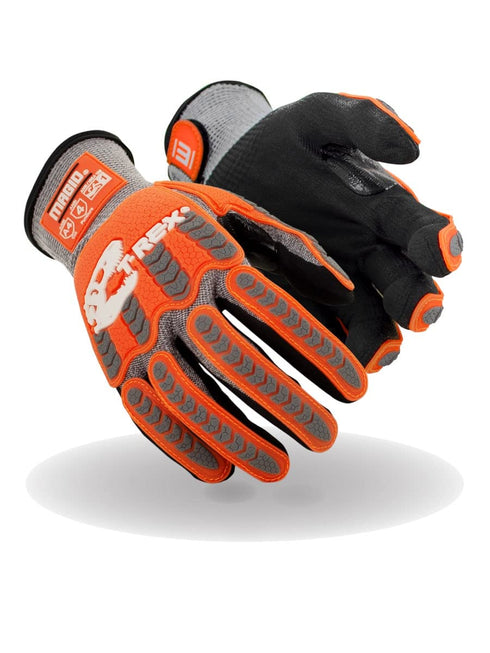 MAGID T-REX Flex Series Ultra-Lightweight Impact Gloves, Foam Nitrile Palm Coating Size 8/M