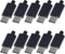 10Set USB 3.1 Type C Male Connector 24 Pin Data Line Interface, 24P PCB Board Support Module (Black)
