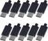 10Set USB 3.1 Type C Male Connector 24 Pin Data Line Interface, 24P PCB Board Support Module (Black)