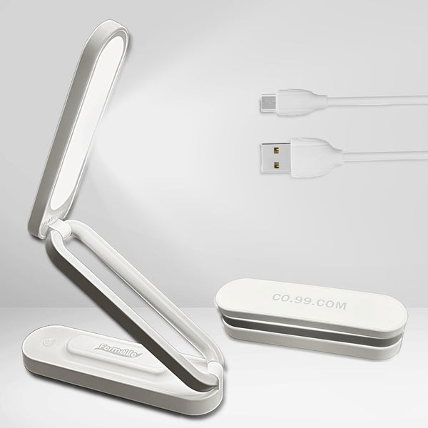 Foldable LED Table Desk Lamp, Adjustable Portable Reading Night Light, Compact & Rechargeable USB for Bedroom, Office