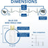 25ft 50 Bulbs 6" Commercial Novelty Lights Christmas String Lights, Teal LED on White Wire, Spacing, Connectable Indoor