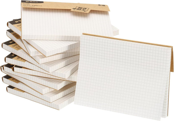 M&G Sticky Notes 3 x 4 Inch, 12pcs White Square Grid Note Pads with Strong Sticking Power for Home Office
