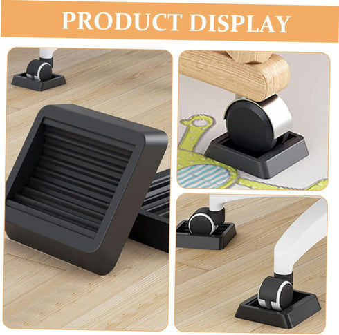 6pcs Cabilock TPU Chair Wheel Stoppers for Office Home Use Flexible Slip Furniture Pads Wheel Slot Fixation for Rolling