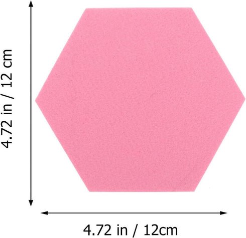 HOMSFOU 12 Pcs Felt Backdrop Wall Sticker Memo Bulletin Boards Flannel Hexagonal Board Hexagon Wall Board Tiles Wall Memo Board Pink Office Decor Self-adhesive Memo Board with Box Brick 3D by HOMSFOU