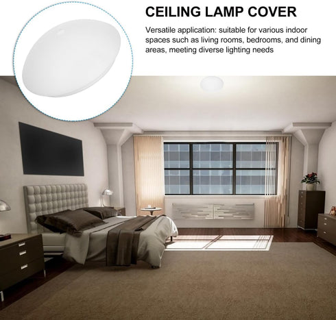10.62In Bulb SOLUSTRE Round Ceiling Light Cover Plastic Lamp Shade Replacement with Hole for Soft Light Diffusion
