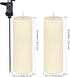 Set 2 (3x9 inch) Dimmable volnyus Flameless Candles of Flickering LED Wax Candles Battery Operated with Remote Control