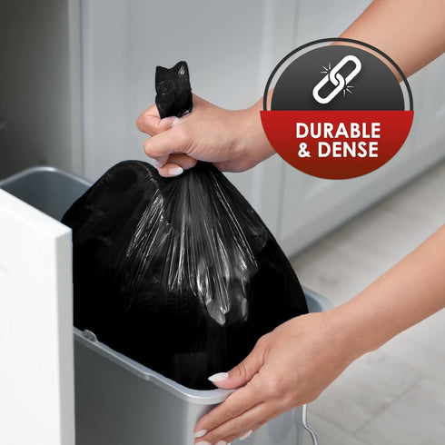 PAMI Large 33-Gallon Scent-Free Trash Bags, 60-Pack, Black