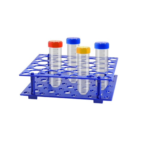 2 Pack Test Tube Rack, 100 Well Deep Blue Detachable Plastic Holder for 10ml/15ml/50ml Tubes