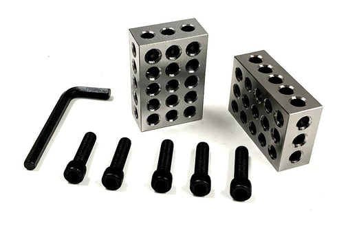 HHIP 3402-0055 1-2-3 Precision Block Set with Screws & Key, 23 Holes