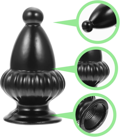 Angoily 2pcs Decorative Lamp Finial Knob for Floor Table Lamps Elegant Black Aluminum Design Easy to Install for DIY