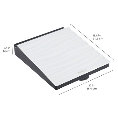 ECR4Kids MessageStor Dry-Erase Glass Board Memo Station, Desk Organizer, Waves Design