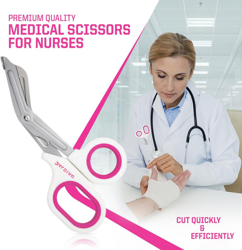 Nursing Kit Nurse Accessories for Work | Trauma Shears, Clipboard with Storage, Badge Reel, Pen Light, Sticky Notes