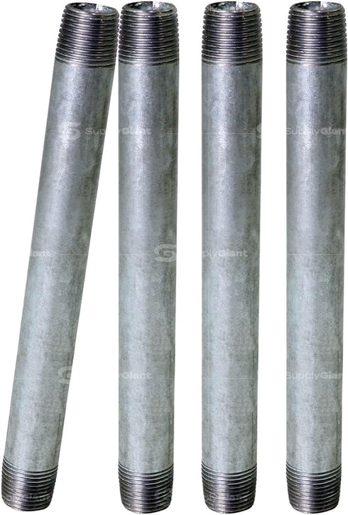 Everflow Supplies NPGL1512, 12" Long Galvanized Steel Nipple Pipe Fitting, 1-1/2" Nominal Size Diameter