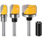 1/4 Inch Shank Bowl and Tray Template Router Bit Set - Carbide Round Nose Groove Router Bit Set, 3Pcs