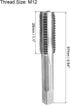 uxcell M12 Metric Hand Tap Set - 1.75 Pitch, 4 Straight Flutes H2 Alloy Tool Steel for Repairing