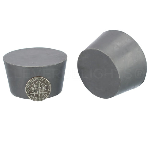 CleverDelights Rubber Stoppers — Size 9 — 3 Pack — 37mm x 45mm x 25mm Long — Gray Solid Plug #9