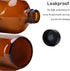 2pcs 16oz Amber Glass Boston Round Bottles with Air Tight Seal, Perfect for Storing Condiments and Homemade Oils